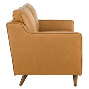 Tan finish genuine leather upholstery loveseat additional photo 5 of 7