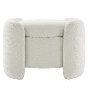 Ivory finish boucle upholstered ottoman by Modway additional picture 2