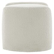 Ivory finish boucle upholstered ottoman by Modway additional picture 4