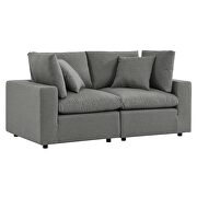 Charcoal finish overstuffed outdoor patio loveseat by Modway additional picture 3