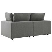 Charcoal finish overstuffed outdoor patio loveseat by Modway additional picture 4