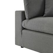 Charcoal finish overstuffed outdoor patio loveseat by Modway additional picture 6