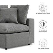 Charcoal finish overstuffed outdoor patio loveseat by Modway additional picture 8