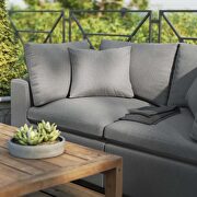 Charcoal finish overstuffed outdoor patio loveseat by Modway additional picture 9
