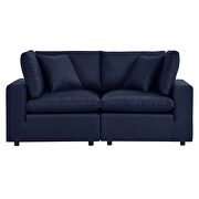 Navy finish overstuffed outdoor patio loveseat by Modway additional picture 2