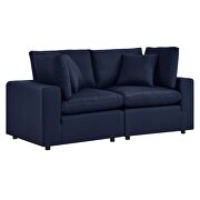 Navy finish overstuffed outdoor patio loveseat by Modway additional picture 3