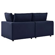 Navy finish overstuffed outdoor patio loveseat by Modway additional picture 4