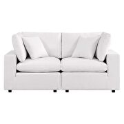 White finish overstuffed outdoor patio loveseat by Modway additional picture 2