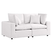 White finish overstuffed outdoor patio loveseat by Modway additional picture 3