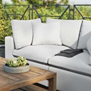 White finish overstuffed outdoor patio loveseat by Modway additional picture 9