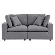 Gray finish sunbrella® outdoor patio loveseat additional photo 2 of 8