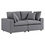Gray finish sunbrella® outdoor patio loveseat additional photo 3 of 8