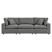 Charcoal finish overstuffed outdoor patio sofa by Modway additional picture 2