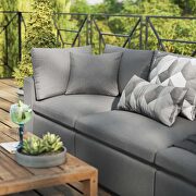 Charcoal finish overstuffed outdoor patio sofa by Modway additional picture 12