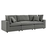 Charcoal finish overstuffed outdoor patio sofa by Modway additional picture 3