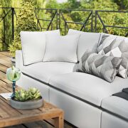 White finish overstuffed outdoor patio sofa by Modway additional picture 11