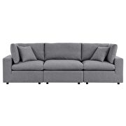 Gray finish sunbrellaÂ® outdoor patio sofa additional photo 2 of 11