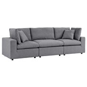 Gray finish sunbrellaÂ® outdoor patio sofa additional photo 3 of 11
