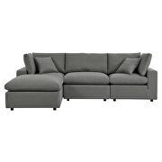Charcoal finish 4-piece outdoor patio sectional sofa by Modway additional picture 2