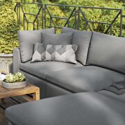 Charcoal finish 4-piece outdoor patio sectional sofa by Modway additional picture 14