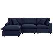 Navy finish 4-piece outdoor patio sectional sofa by Modway additional picture 2