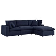 Navy finish 4-piece outdoor patio sectional sofa by Modway additional picture 4