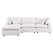 White finish 4-piece outdoor patio sectional sofa by Modway additional picture 2