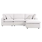 White finish 4-piece outdoor patio sectional sofa by Modway additional picture 3