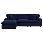 Navy finish 4-piece sunbrella® outdoor patio sectional sofa by Modway additional picture 2