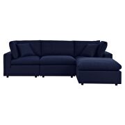 Navy finish 4-piece sunbrella® outdoor patio sectional sofa by Modway additional picture 3