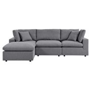 Gray finish 4-piece sunbrella® outdoor patio sectional sofa by Modway additional picture 2