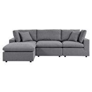 Gray finish 4-piece sunbrella outdoor patio sectional sofa additional photo 2 of 13