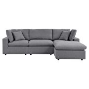 Gray finish 4-piece sunbrella® outdoor patio sectional sofa by Modway additional picture 3