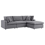 Gray finish 4-piece sunbrella® outdoor patio sectional sofa by Modway additional picture 4