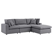 Gray finish 4-piece sunbrella outdoor patio sectional sofa additional photo 4 of 13