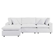 White finish 4-piece sunbrella® outdoor patio sectional sofa by Modway additional picture 2