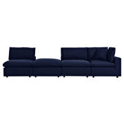 Navy finish 4-piece sunbrella® outdoor patio sectional modular sofa by Modway additional picture 2