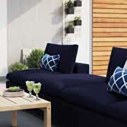 Navy finish 4-piece sunbrella® outdoor patio sectional modular sofa by Modway additional picture 14
