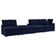 Navy finish 4-piece sunbrella® outdoor patio sectional modular sofa by Modway additional picture 3