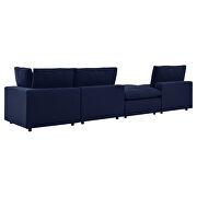 Navy finish 4-piece sunbrella® outdoor patio sectional modular sofa by Modway additional picture 5