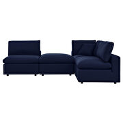 Navy finish 4-piece sunbrella® outdoor patio sectional modular sofa by Modway additional picture 6