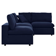 Navy finish 4-piece sunbrella® outdoor patio sectional modular sofa by Modway additional picture 8