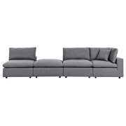 Gray finish 4-piece sunbrella® outdoor patio sectional modular sofa by Modway additional picture 2