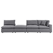 Gray finish 4-piece sunbrellaÂ® outdoor patio sectional modular sofa additional photo 2 of 13
