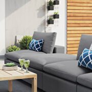 Gray finish 4-piece sunbrella® outdoor patio sectional modular sofa by Modway additional picture 14