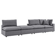 Gray finish 4-piece sunbrella® outdoor patio sectional modular sofa by Modway additional picture 3