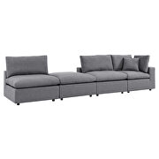 Gray finish 4-piece sunbrellaÂ® outdoor patio sectional modular sofa additional photo 3 of 13