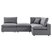 Gray finish 4-piece sunbrella® outdoor patio sectional modular sofa by Modway additional picture 4