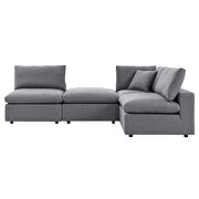 Gray finish 4-piece sunbrellaÂ® outdoor patio sectional modular sofa additional photo 4 of 13