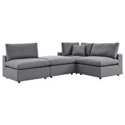 Gray finish 4-piece sunbrella® outdoor patio sectional modular sofa by Modway additional picture 5